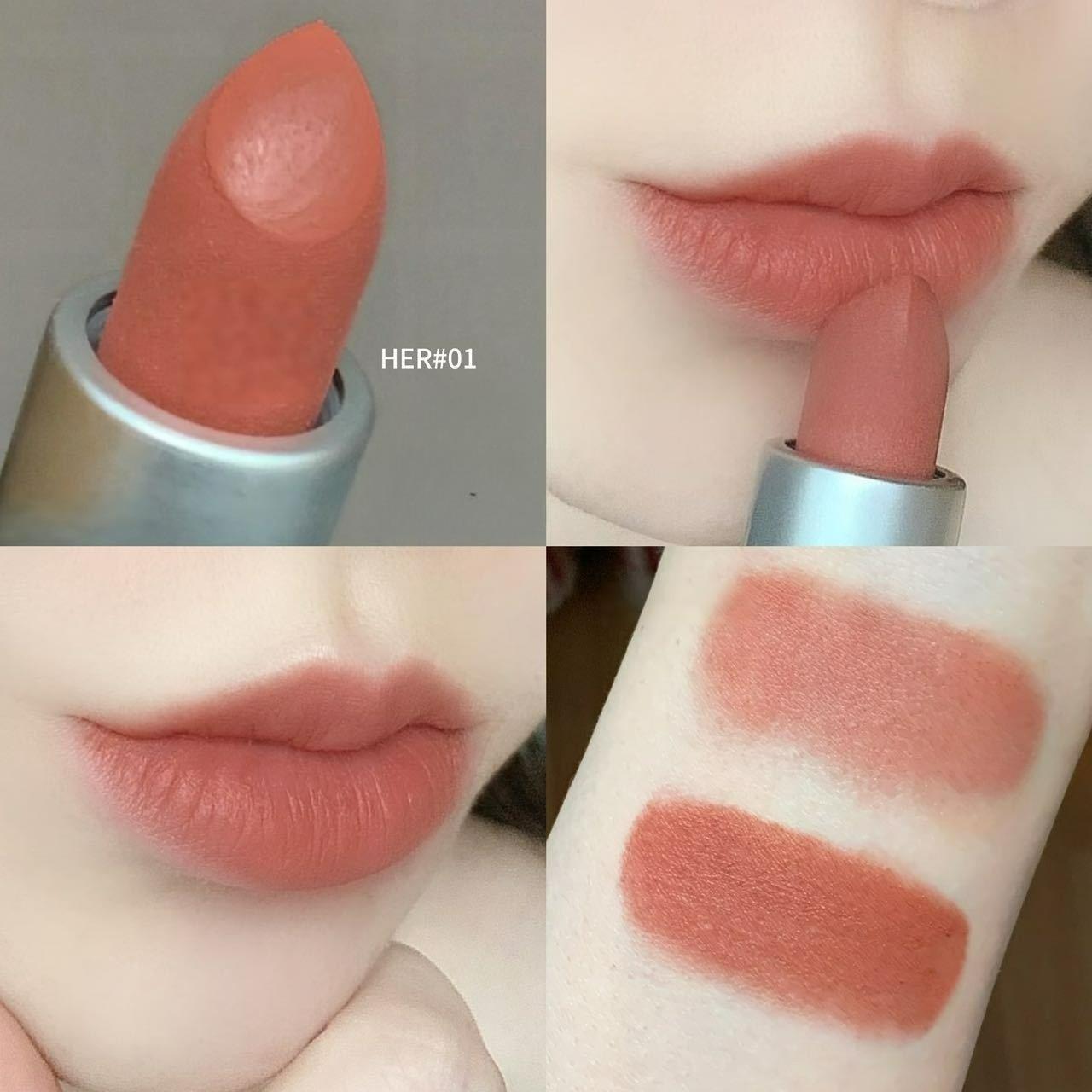 HERORANGE Silver Mist Dream Lipstick Matte Velvet Long Lasting Skin Brightening Non Stick Cup Atmospheric Makeup Lip Cosmetic 4g
HERORANGE Silver Mist Dream Lipstick Matte Velvet Long Lasting Skin Brightening Non Stick Cup Atmospheric Makeup Lip Cosmetic 4g