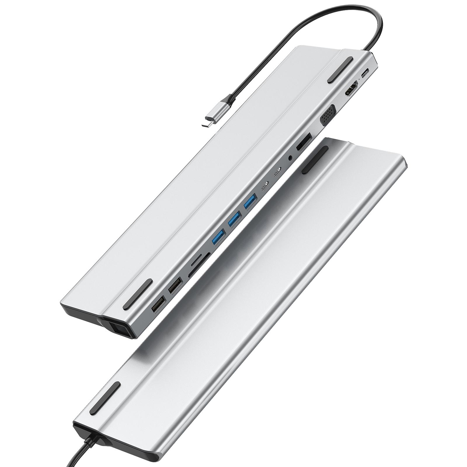 FX-2020C 15-in-1 Type-C Hub with Dual 4K HD,100W PD,5Gbps USB-C,VGA,RJ45 and SD/TF Card Reader As Shown A
FX-2020C 15-in-1 Type-C Hub with Dual 4K HD,100W PD,5Gbps USB-C,VGA,RJ45 and SD/TF Card Reader As Shown A