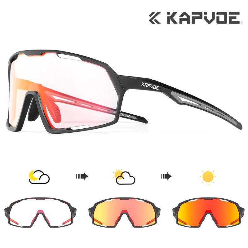 KAPVOE Cycling glasses photochromic sports sunglasses outdoor sports glasses road mountain bike glasses TK160-PH-RE-1L-01
KAPVOE Cycling glasses photochromic sports sunglasses outdoor sports glasses road mountain bike glasses TK160-PH-RE-1L-01