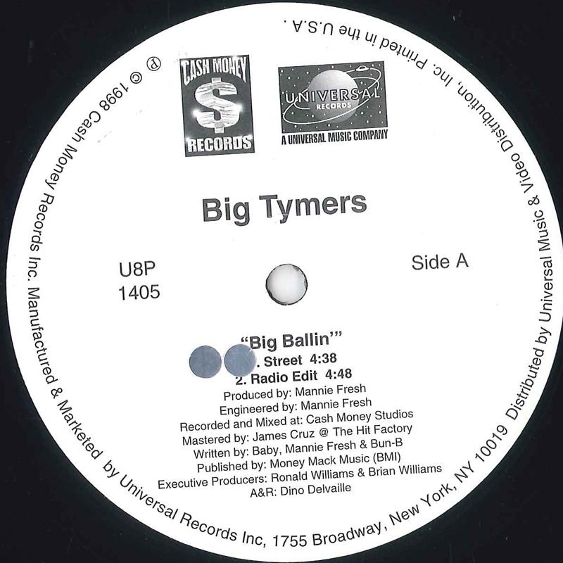 12inch Record BIG TYMERS - Big Ballin U8P1405 UNIVERSAL 1998 US Rap & Hip-Hop/R&B Used
12inch Record BIG TYMERS - Big Ballin U8P1405 UNIVERSAL 1998 US Rap & Hip-Hop/R&B Used