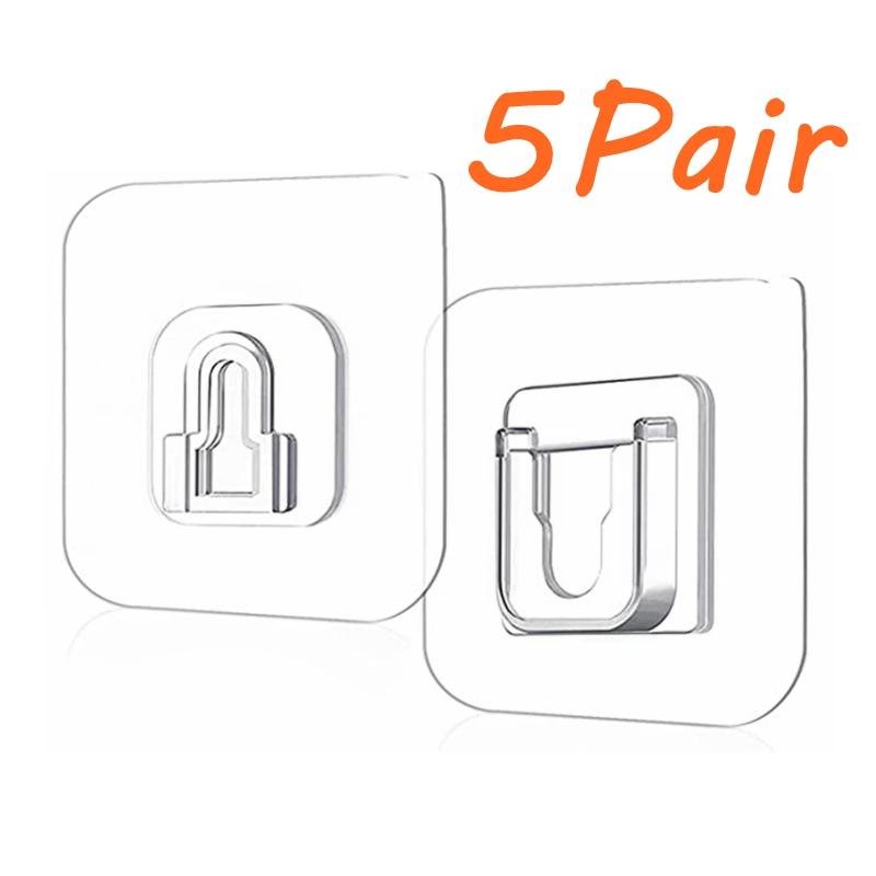 10pairs Transparent Multi-Purpose Powful Double-sided Adhesive Wall Stick Hooks Seamless Wall Storage Hooks Home Accessories 5pcs
10pairs Transparent Multi-Purpose Powful Double-sided Adhesive Wall Stick Hooks Seamless Wall Storage Hooks Home Accessories 5pcs