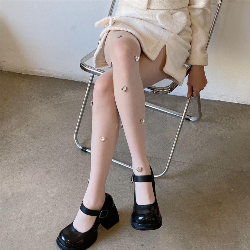 Unique Design Handmade Rhinestone Heart Coveralls Socks - Cool & Sweet Thin Exquisite Silk Pantyhose for Women, White Anti - Snag Stockings
Unique Design Handmade Rhinestone Heart Coveralls Socks - Cool & Sweet Thin Exquisite Silk Pantyhose for Women, White Anti - Snag Stockings