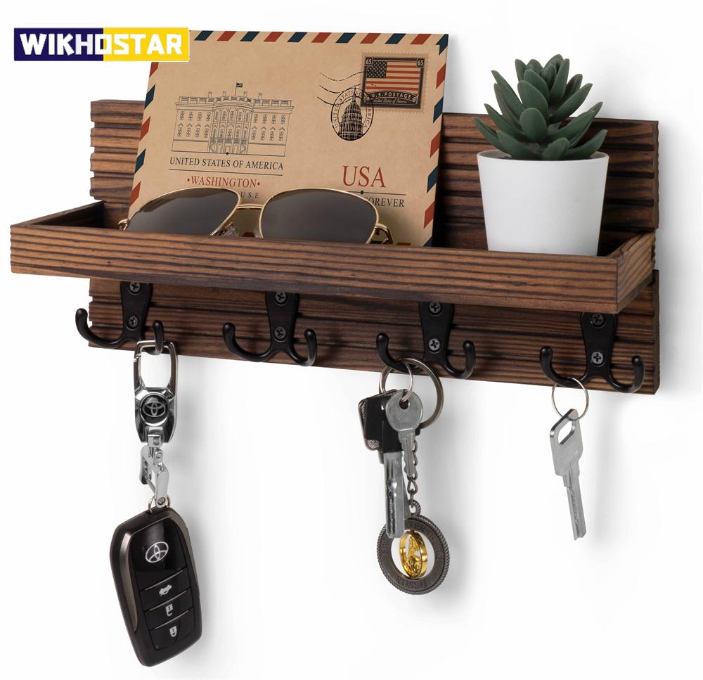Wooden Key Holder for Entryway Decor Wall Mounted Mail Organizer and Key Hanger with 4 Hooks Rustic Rack for Keys Sunglasses чёрный
Wooden Key Holder for Entryway Decor Wall Mounted Mail Organizer and Key Hanger with 4 Hooks Rustic Rack for Keys Sunglasses чёрный