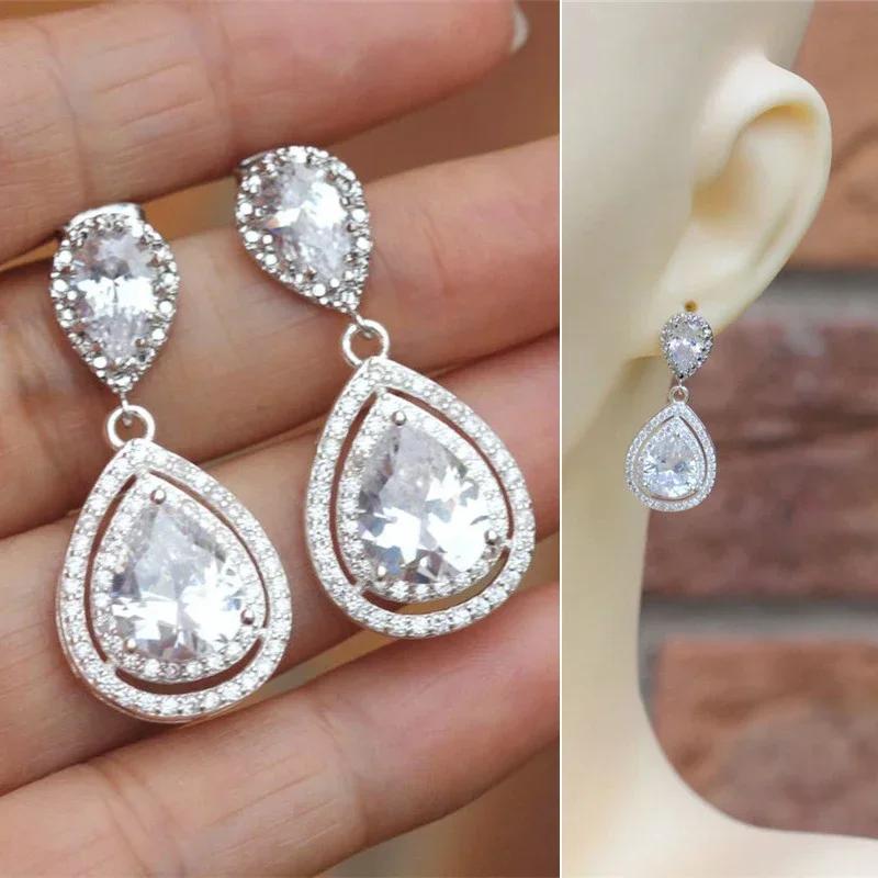 New Copper Color Wedding Dangle Earrings with Crystal Pear Cubic Zirconia Simple and Elegant Women s Trendy Zircon
New Copper Color Wedding Dangle Earrings with Crystal Pear Cubic Zirconia Simple and Elegant Women s Trendy Zircon