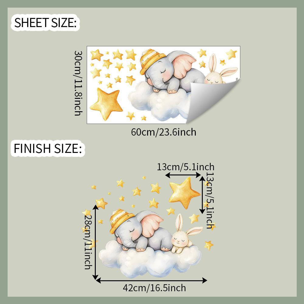 Cartoon Cloud Star Elephant Rabbit Self Adhesive Wall Sticker for Bedroom Living Room Decor 30x60cm разноцветный
Cartoon Cloud Star Elephant Rabbit Self Adhesive Wall Sticker for Bedroom Living Room Decor 30x60cm разноцветный