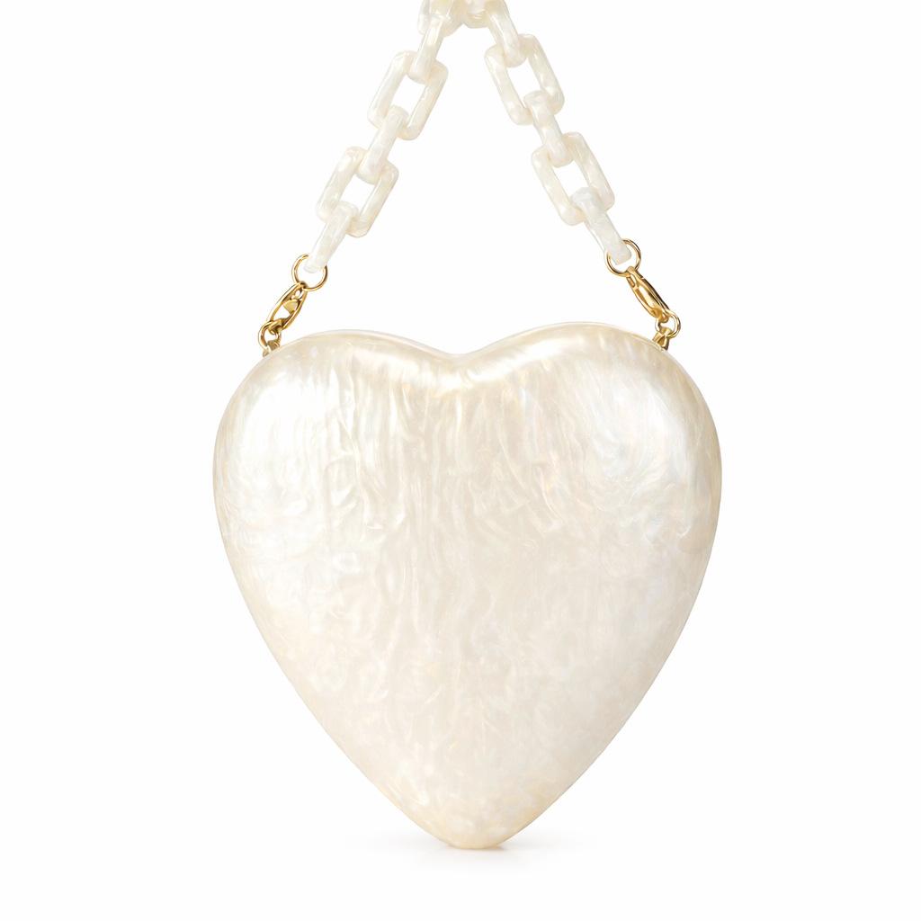 Creative Design Geometric Heart-shaped Handbag Milky White Acrylic Evening Clutch Bag Lady Sweet Wedding Purse Clutch слоновая кость
Creative Design Geometric Heart-shaped Handbag Milky White Acrylic Evening Clutch Bag Lady Sweet Wedding Purse Clutch слоновая кость