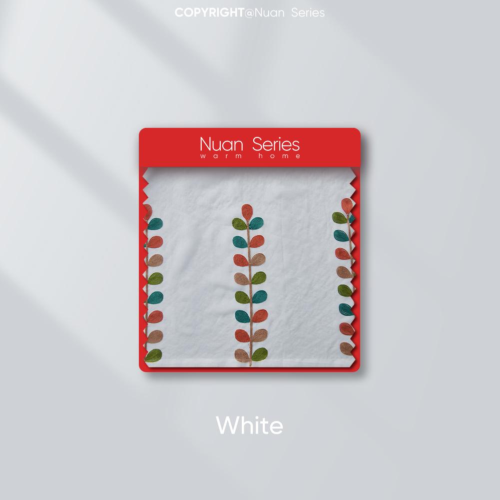 1 шт., серия Nuan, белый тюль, современный сельский стиль, вышитая цветная прозрачная занавеска, занавеска на окно для гостиной, спальни, домашнего декора W100cm x L200cm белый