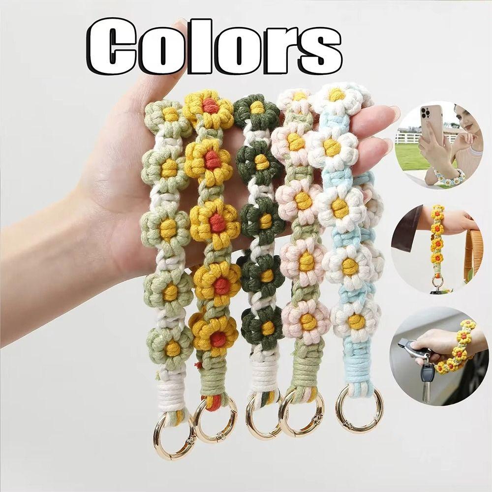 Macrame Wristlet Daisy Flower Phone Chain Handmade Woven Mobile Chain Lanyard Mobile Phone Strap style 6
Macrame Wristlet Daisy Flower Phone Chain Handmade Woven Mobile Chain Lanyard Mobile Phone Strap style 6