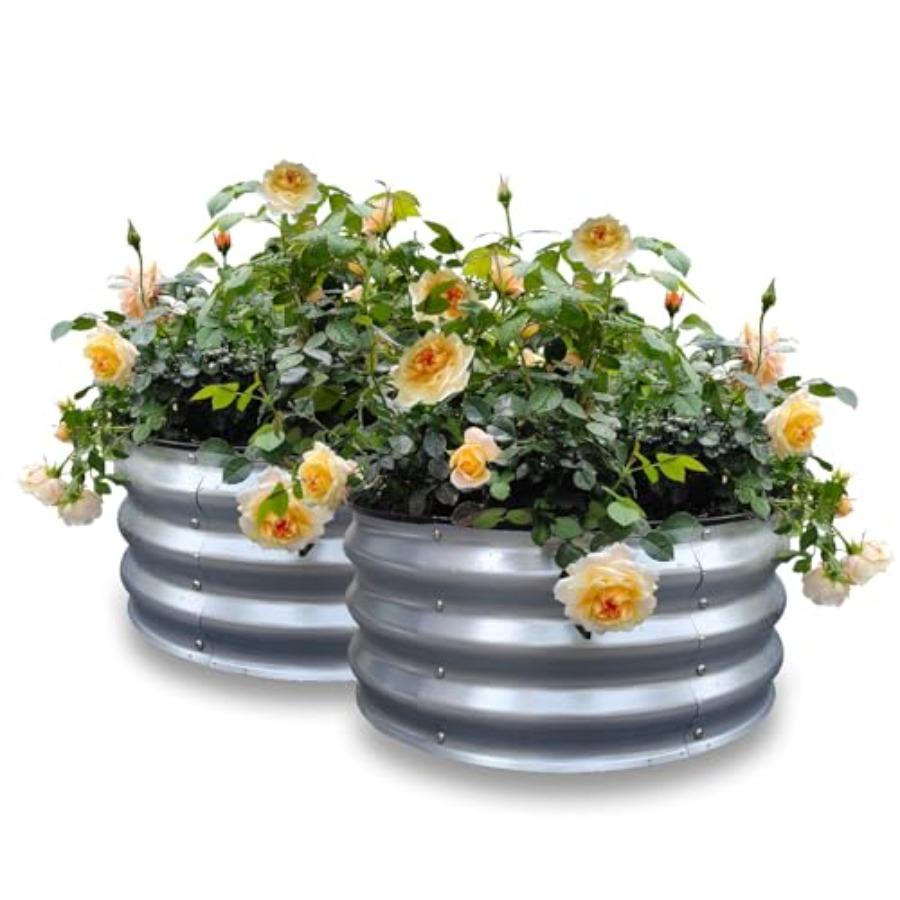2 Pack 2x2x1FT Galvanized Round Raised Garden Bed Kit Metal Planter Boxes Outdoor Silver Easy Assembly Large Garden Bed for Veg United States
2 Pack 2x2x1FT Galvanized Round Raised Garden Bed Kit Metal Planter Boxes Outdoor Silver Easy Assembly Large Garden Bed for Veg United States