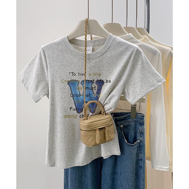 Women s Summer 2024 Korean Style Letter Print T-Shirt, Round Neck, Short Sleeve S білий/сірий колір
Women s Summer 2024 Korean Style Letter Print T-Shirt, Round Neck, Short Sleeve S білий/сірий колір