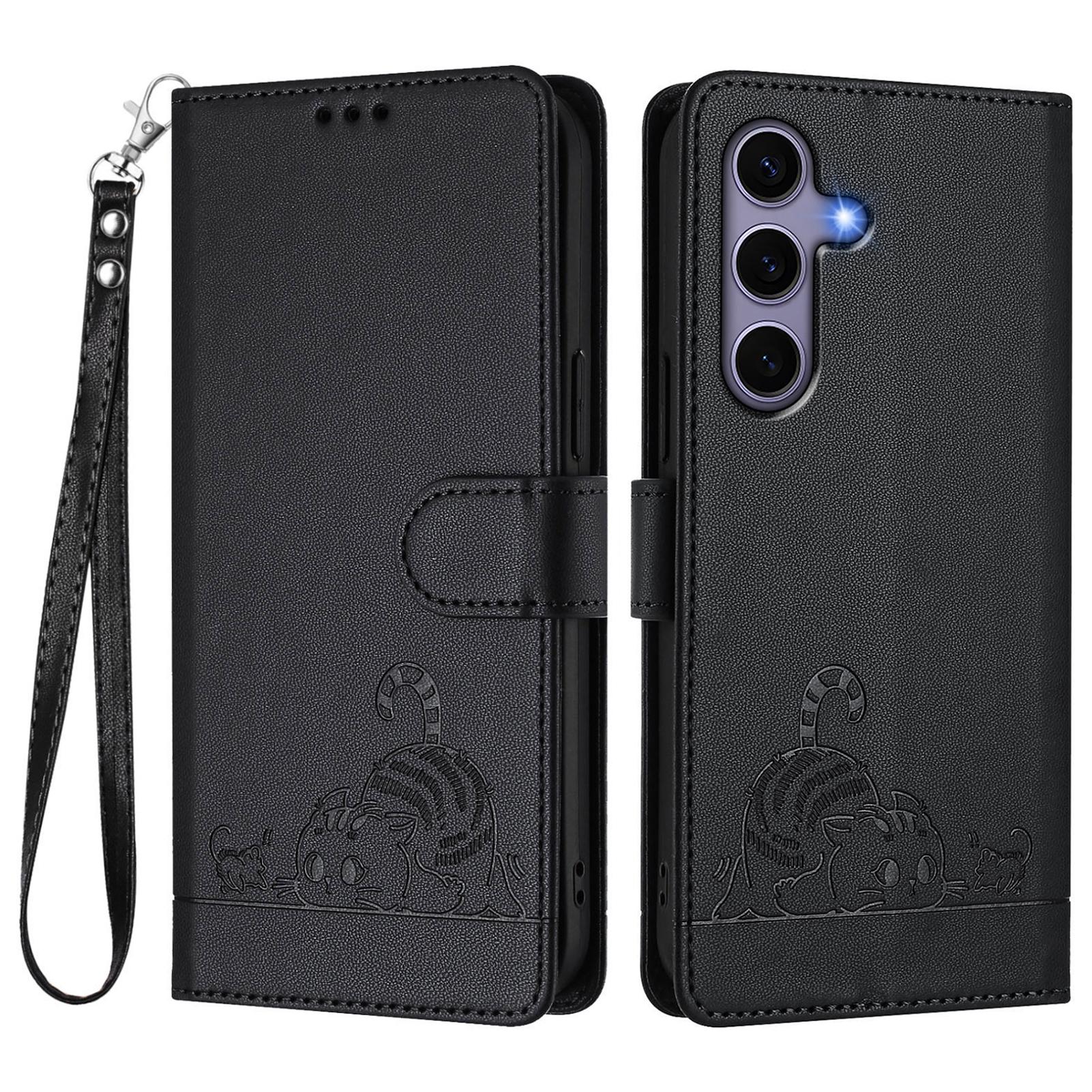 For Samsung Galaxy S25 Case with Strap RFID Blocking Leather Wallet Phone Cover Cat Mouse Pattern C
For Samsung Galaxy S25 Case with Strap RFID Blocking Leather Wallet Phone Cover Cat Mouse Pattern C
