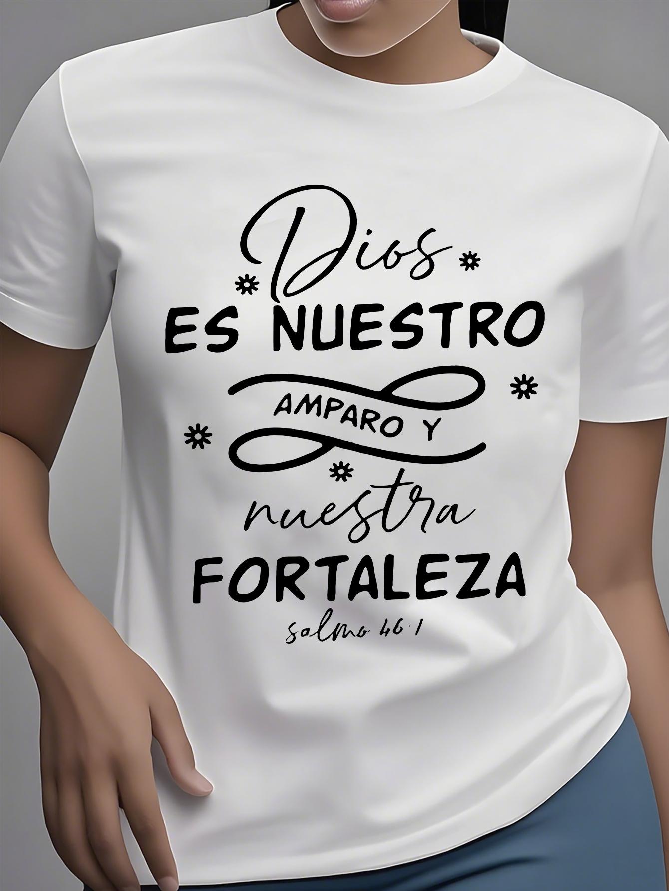God S Protection and Power Inspirational Quote T-Shirt for Women - Casual Summer Short Sleeve Crew Neck Tee with Spanish Scripture Design, S белый
God S Protection and Power Inspirational Quote T-Shirt for Women - Casual Summer Short Sleeve Crew Neck Tee with Spanish Scripture Design, S белый