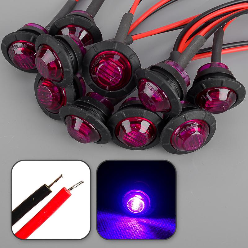 NEW 12V 10Pcs/set 3/4 Purple Round Purple LED Clearance Signal Marker Lights For Pickups Truck Boat Trailer SUV
NEW 12V 10Pcs/set 3/4 Purple Round Purple LED Clearance Signal Marker Lights For Pickups Truck Boat Trailer SUV
