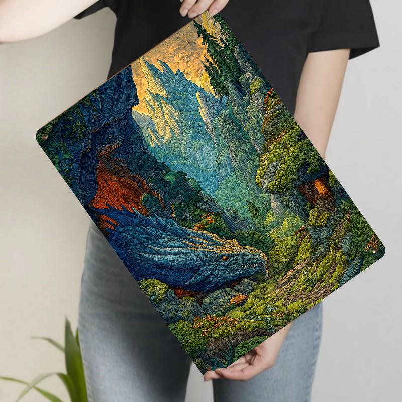 Fantasy Blue Dragon Mountain Landscape Metal Wall Art Decor for Living Room Bedroom Home Decoration 20x30cm(7.8x11.8inch)
Fantasy Blue Dragon Mountain Landscape Metal Wall Art Decor for Living Room Bedroom Home Decoration 20x30cm(7.8x11.8inch)