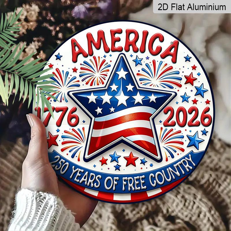 2D Flat 1pc Aluminum Independence Day Star-Patterned Patriotic Wall Decor, 7.87 inches x 7.87 inches Suitable for hanging on front doors, porches 1pc
2D Flat 1pc Aluminum Independence Day Star-Patterned Patriotic Wall Decor, 7.87 inches x 7.87 inches Suitable for hanging on front doors, porches 1pc
