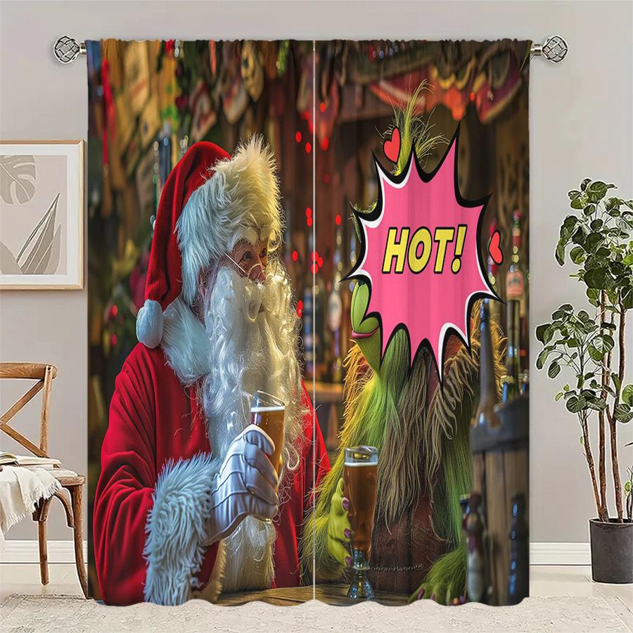 Santa Claus Green Monster Printed Curtains Christmas Decorations Bedroom Living Room Home Decoration Curtain Made Of Polyester Washable Sitting Ready W100*H70(CM)-Grommet top&2PCS
Santa Claus Green Monster Printed Curtains Christmas Decorations Bedroom Living Room Home Decoration Curtain Made Of Polyester Washable Sitting Ready W100*H70(CM)-Grommet top&2PCS