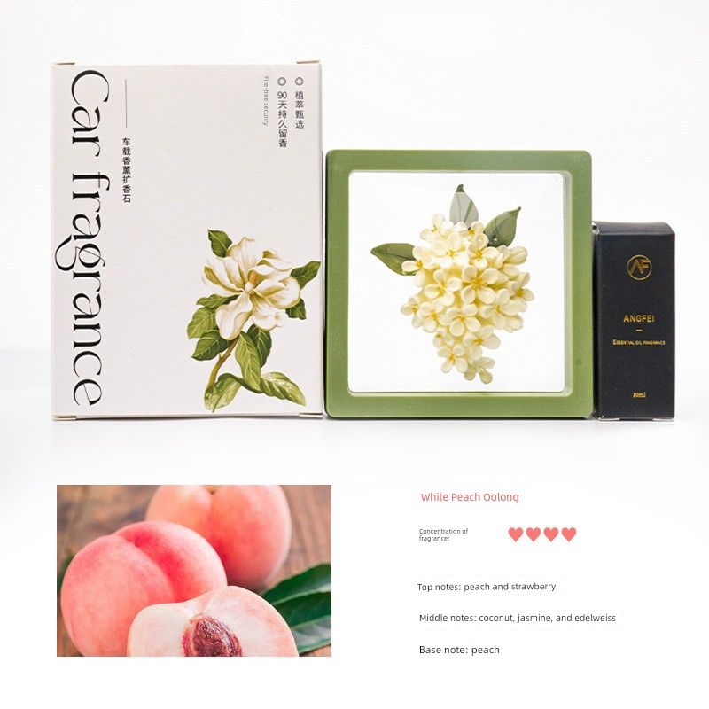 Osmanthus Car Fragrance Diffuser, Car Air Vent Aroma Stone, Floral Car Interior Decoration Ornament, Long-Lasting Fragrance White Peach Oolong (with Essential Oil)
Osmanthus Car Fragrance Diffuser, Car Air Vent Aroma Stone, Floral Car Interior Decoration Ornament, Long-Lasting Fragrance White Peach Oolong (with Essential Oil)