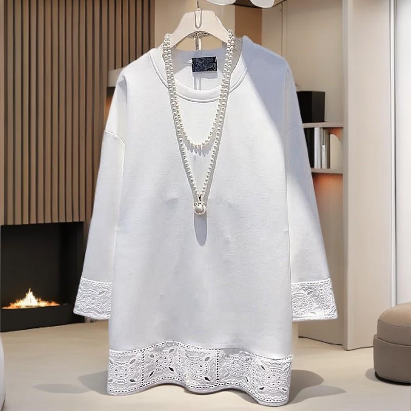 Топ с длинным рукавом и кружевной вставкой пэчворк, осень 2025, для женщин M (Recommended 40-48 kg) белый
Топ с длинным рукавом и кружевной вставкой пэчворк, осень 2025, для женщин M (Recommended 40-48 kg) белый