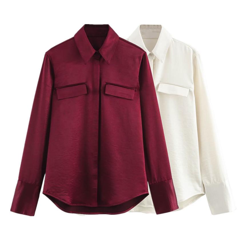 2025 Spring Collection: Elegant Women s Long-Sleeve Silk Satin Shirt with Pocket Detailing S
2025 Spring Collection: Elegant Women s Long-Sleeve Silk Satin Shirt with Pocket Detailing S