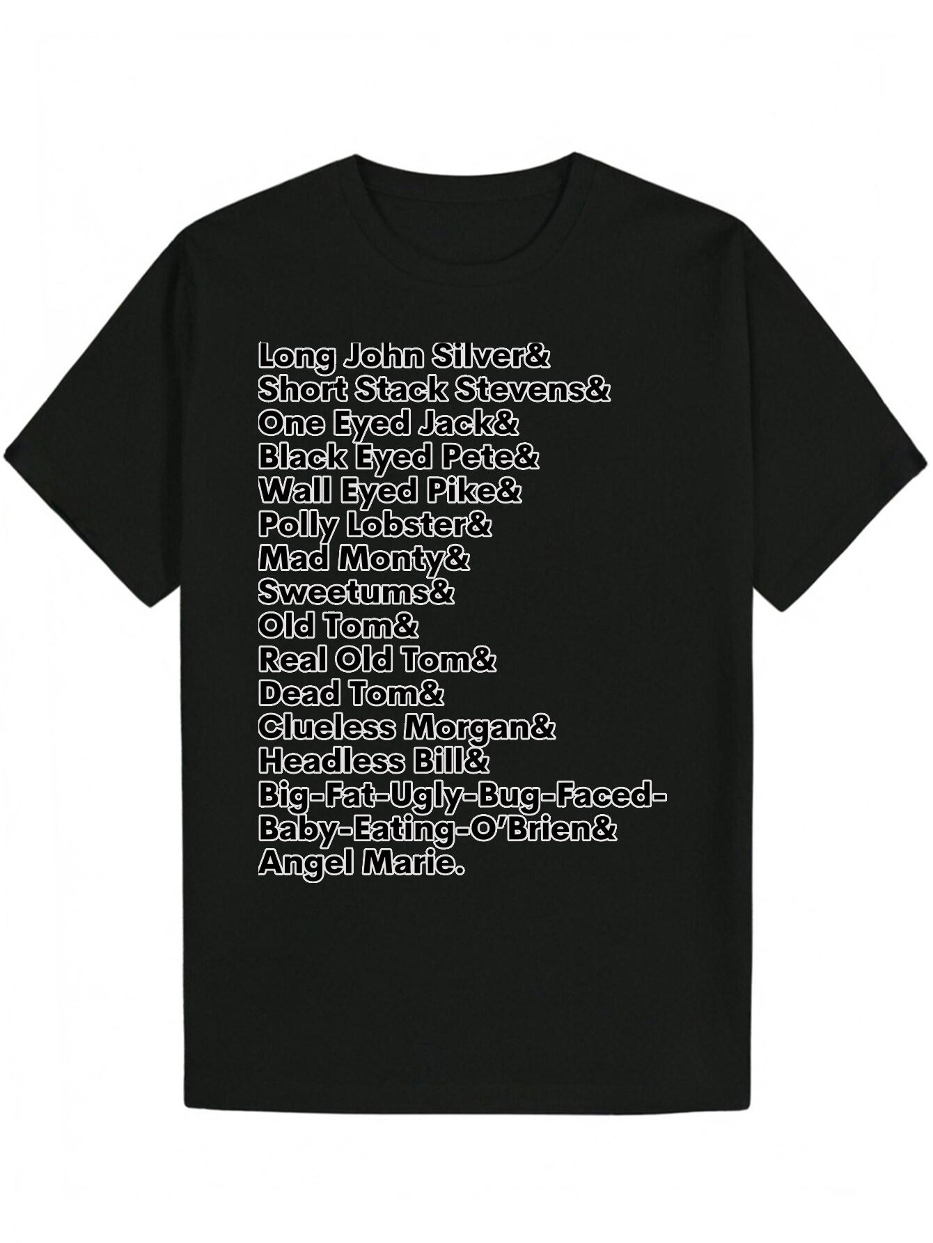 Crew Neck Polyester T-shirt with Humorous Gunfighter Names Print - Long John Silver & Short Stack Stevens Design S
Crew Neck Polyester T-shirt with Humorous Gunfighter Names Print - Long John Silver & Short Stack Stevens Design S