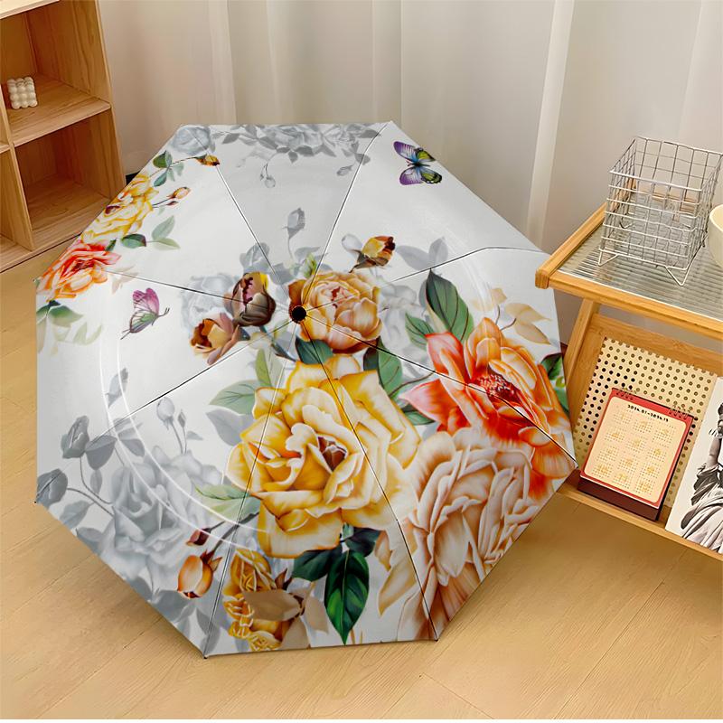 Retro elegant flowers (2) Theme Automatic Umbrella Compact 8-Rib Design Sturdy Construction Durable Umbrella Stylish Accessory
Retro elegant flowers (2) Theme Automatic Umbrella Compact 8-Rib Design Sturdy Construction Durable Umbrella Stylish Accessory
