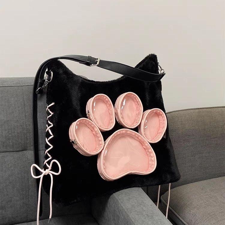 JIAERDI Sweet Cute Cat Claw Backpack Women Plush Soft Large Capacity Handbag Messenger Bag Female Transparent Mochila Aesthetic 40x40x8cm чёрный
JIAERDI Sweet Cute Cat Claw Backpack Women Plush Soft Large Capacity Handbag Messenger Bag Female Transparent Mochila Aesthetic 40x40x8cm чёрный