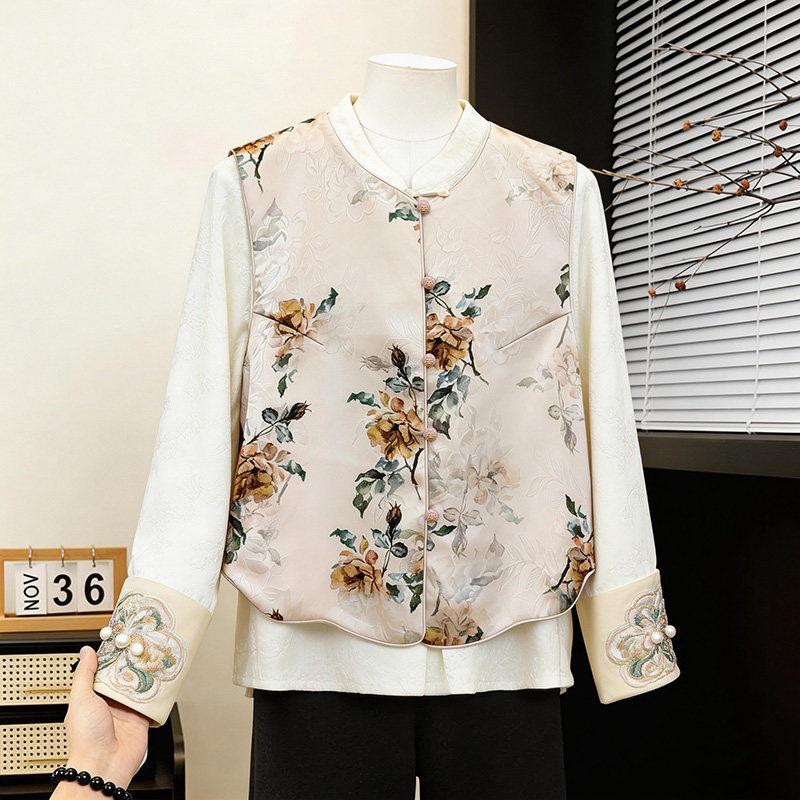 Spring Retro Chinese Embroidery Vest & Cardigan Shawl for Middle-Aged Women 3XL for 120-140 lbs
Spring Retro Chinese Embroidery Vest & Cardigan Shawl for Middle-Aged Women 3XL for 120-140 lbs