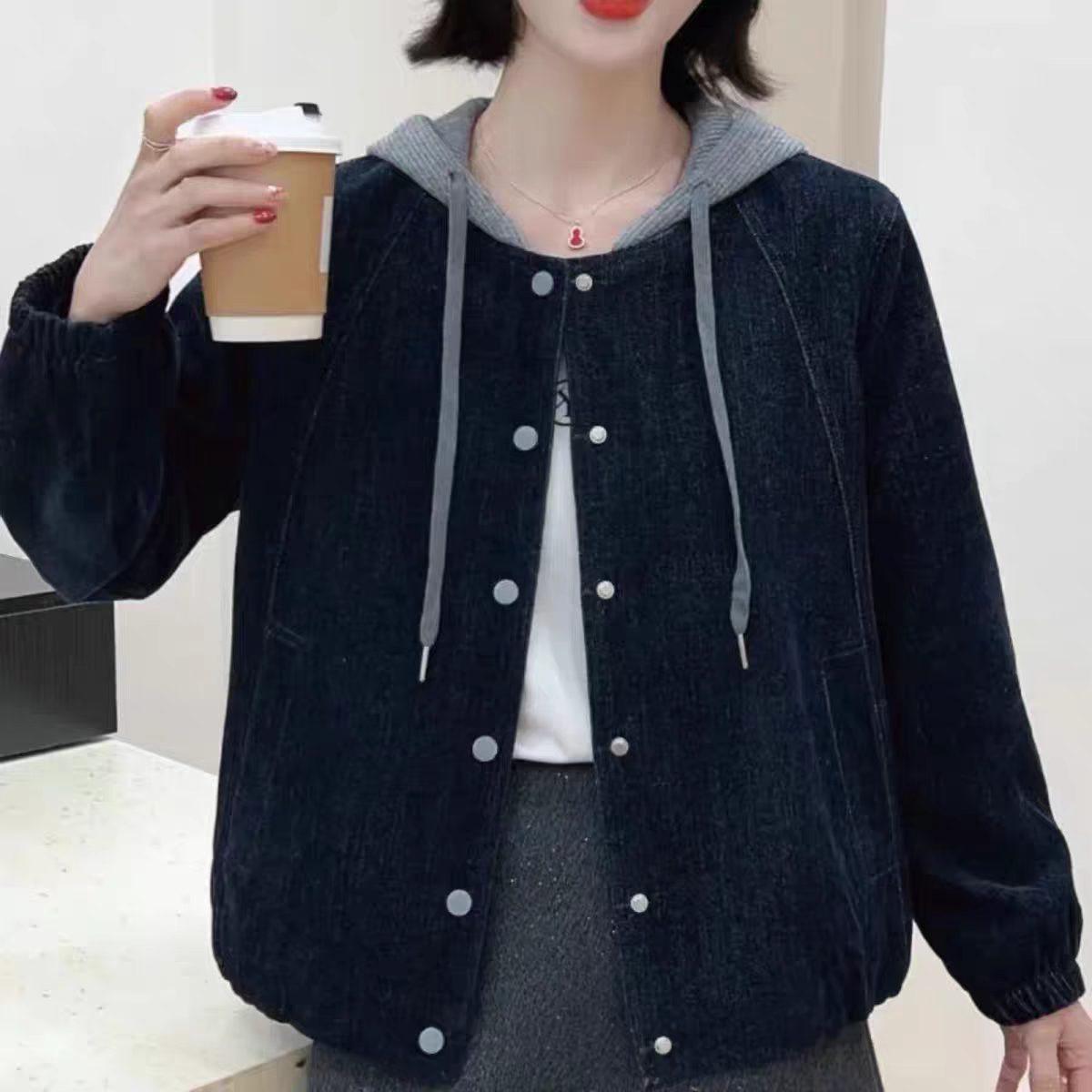 Stylish Plus Size Hooded Jacket for Middle-aged and Elderly Women - Spring/Autumn, Age-Reducing, Perfect for Moms XL (45-52.5kg) темно-синий
Stylish Plus Size Hooded Jacket for Middle-aged and Elderly Women - Spring/Autumn, Age-Reducing, Perfect for Moms XL (45-52.5kg) темно-синий
