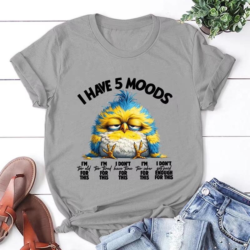 New Chicken I Have 5 Moods Printing T Shirts Unisex Fashion Short Sleeve T Shirt Summer Casual Loose Women TShirt S
New Chicken I Have 5 Moods Printing T Shirts Unisex Fashion Short Sleeve T Shirt Summer Casual Loose Women TShirt S