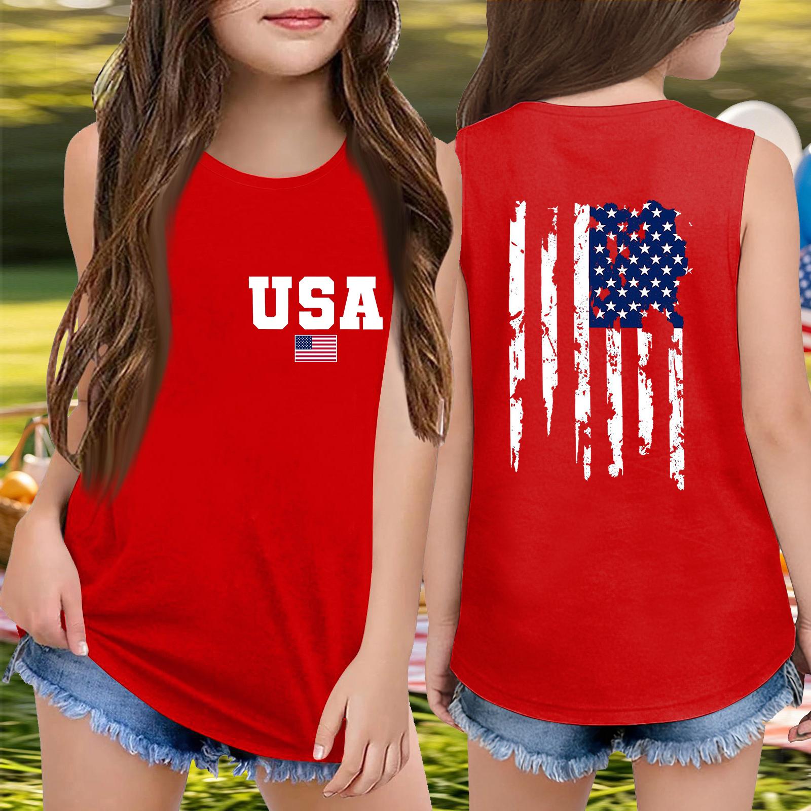 Girls Sleeveless Loose Fit Tank Top Independence Day Print Round Neck T Shirt 250 Years Freedom Graphic Tee for Kids Casual Summer Wear 130 красный
Girls Sleeveless Loose Fit Tank Top Independence Day Print Round Neck T Shirt 250 Years Freedom Graphic Tee for Kids Casual Summer Wear 130 красный