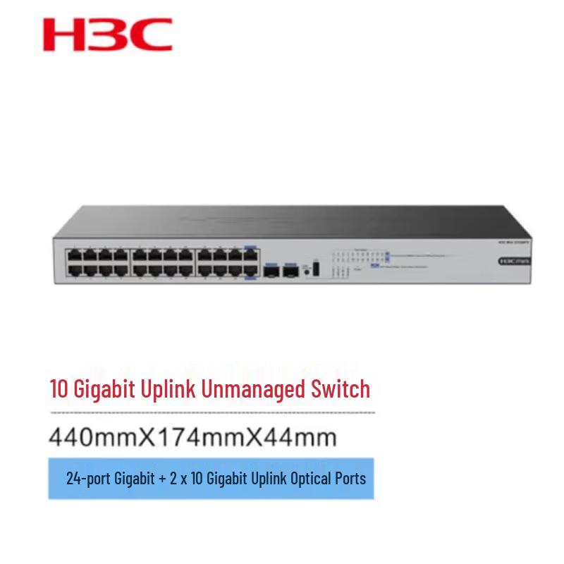 H3C Mini S1226FX 24-Port Gigabit Ethernet Switch with 2x 10G Uplinks
H3C Mini S1226FX 24-Port Gigabit Ethernet Switch with 2x 10G Uplinks