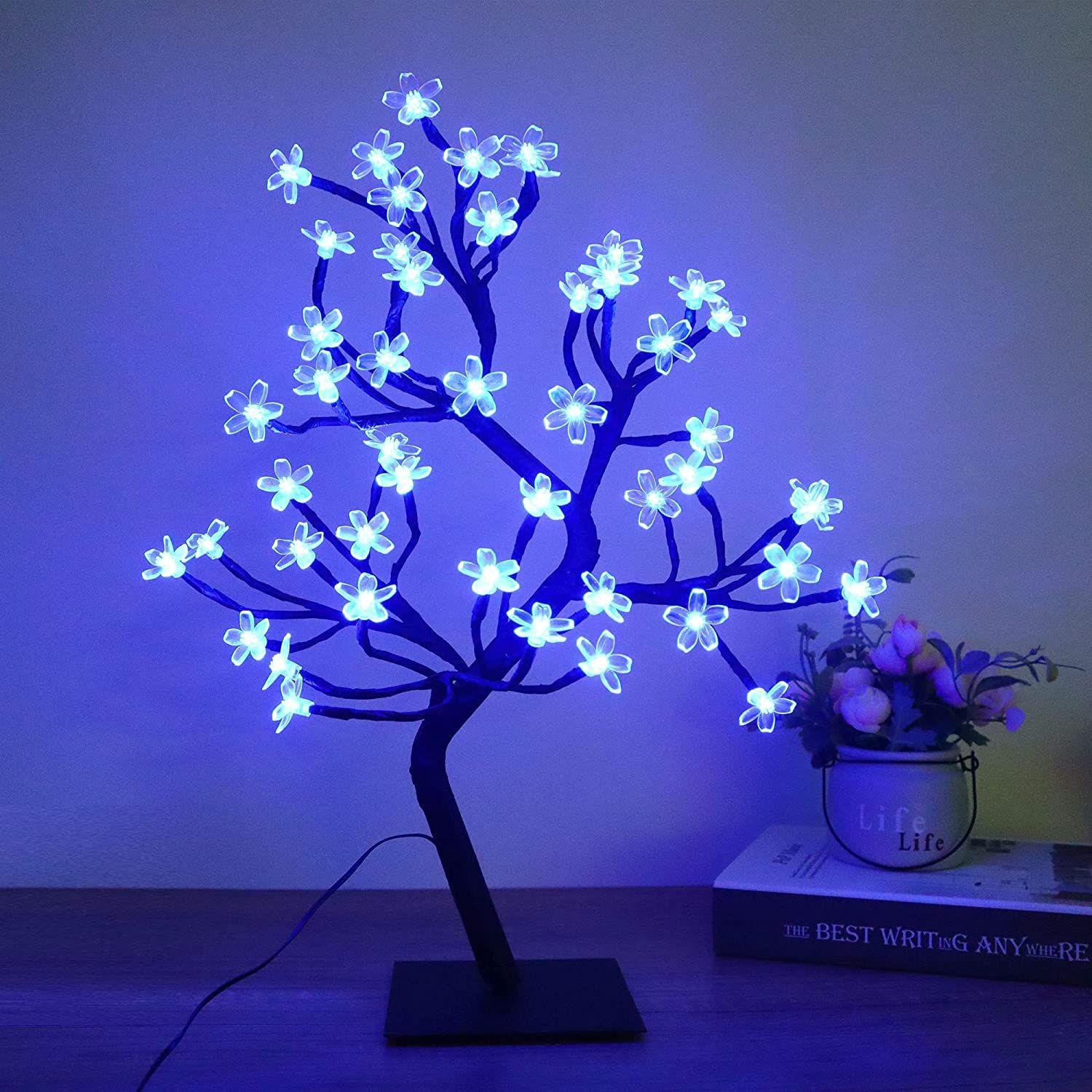 18-Inch LED Cherry Blossom Bonsai Tree Lamp with 28 LEDs | Adjustable Branches | Corded Electric Decorative Night Light Gift (Blue Color)
18-Inch LED Cherry Blossom Bonsai Tree Lamp with 28 LEDs | Adjustable Branches | Corded Electric Decorative Night Light Gift (Blue Color)