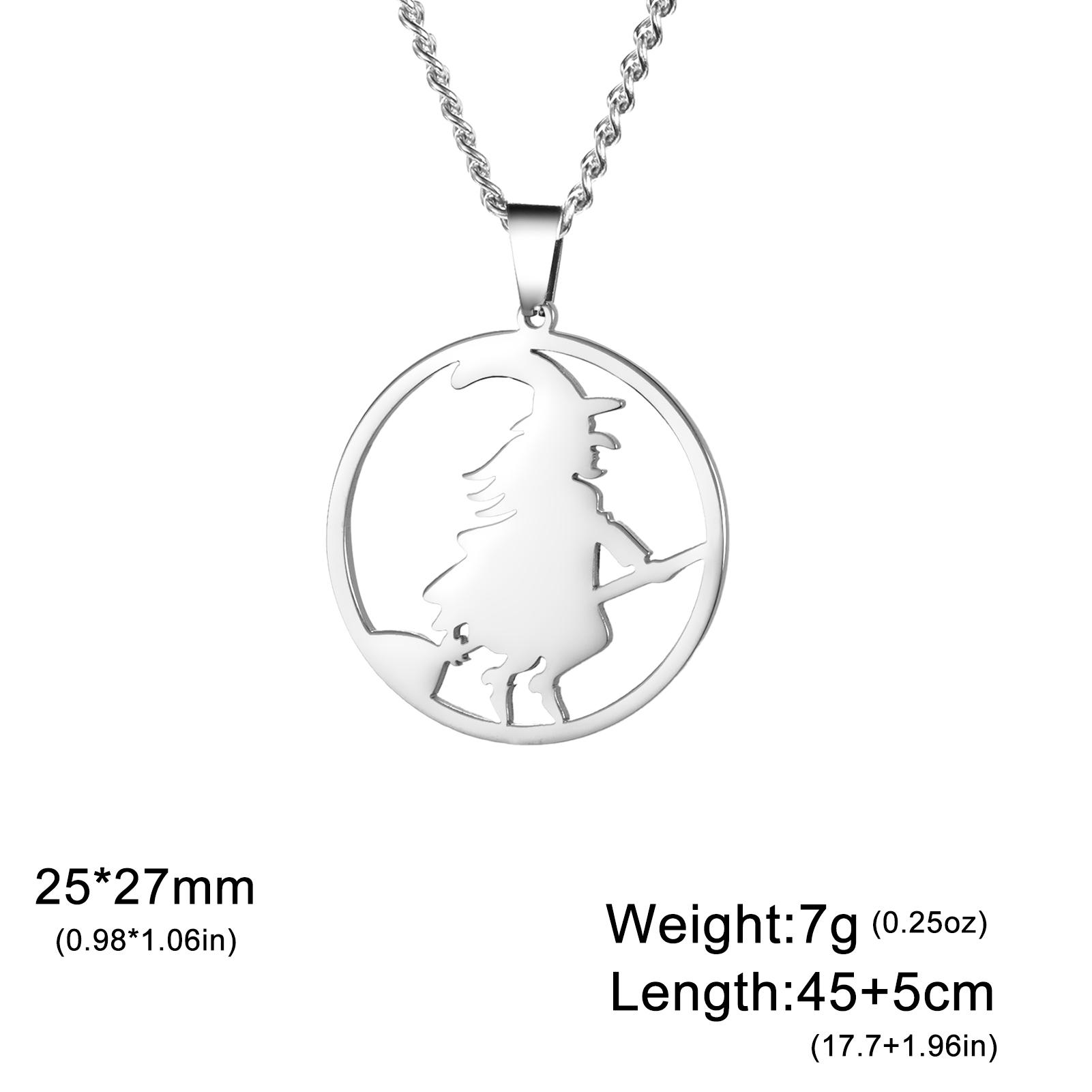 LIKGREAT Halloween Magic Flying Witch on Broom Necklace for Women Men Stainless Steel Cat Moon Pendant Choker Party Jewelry Gift
LIKGREAT Halloween Magic Flying Witch on Broom Necklace for Women Men Stainless Steel Cat Moon Pendant Choker Party Jewelry Gift