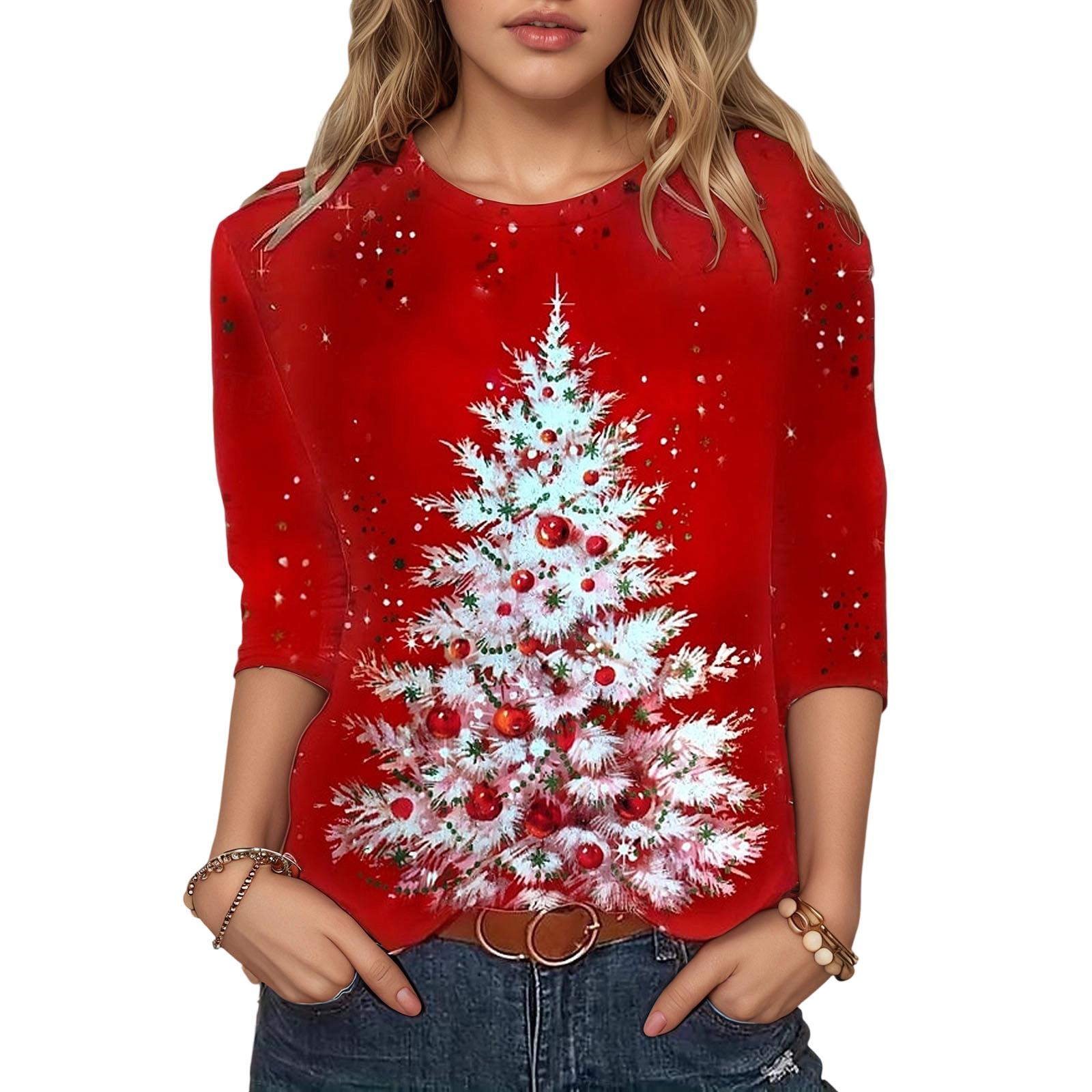 3/4 Sleeve Tops For Women T-Shirt Casual Print Tops T Shirt Round Neck Pullover Blouse L красный
3/4 Sleeve Tops For Women T-Shirt Casual Print Tops T Shirt Round Neck Pullover Blouse L красный