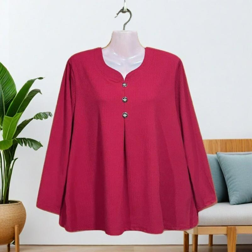Spring and Autumn Solid Color Long-sleeved Shirt Bottoming Shirt Plus Fat Plus Size Mother s All-match Loose Top 6XL рожевий червоний колір
Spring and Autumn Solid Color Long-sleeved Shirt Bottoming Shirt Plus Fat Plus Size Mother s All-match Loose Top 6XL рожевий червоний колір