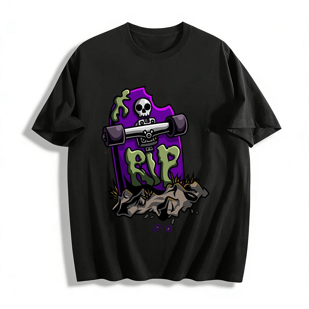 Skateboard Tombstone Skull Print Casual Streetwear T-Shirt Pure cotton T-shirt 6XL
Skateboard Tombstone Skull Print Casual Streetwear T-Shirt Pure cotton T-shirt 6XL