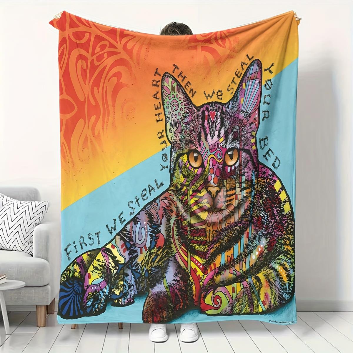 Painted graffiti cat pattern Flannel printed blanket suitable for all seasons suitable for living room office sofa and travel 75x100cm (30x40inch)
Painted graffiti cat pattern Flannel printed blanket suitable for all seasons suitable for living room office sofa and travel 75x100cm (30x40inch)