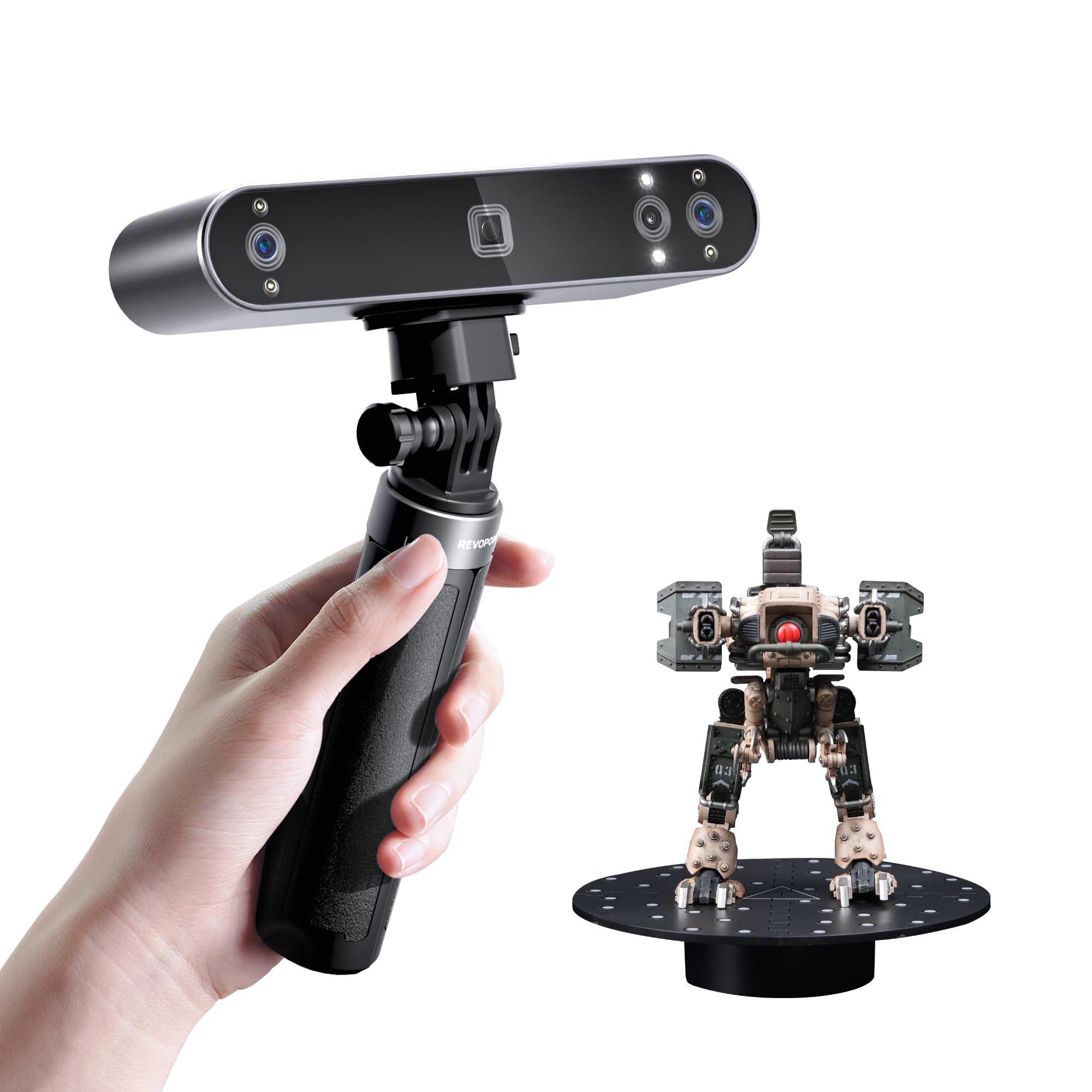 Revopoint POP 3 Plus 3D Scanner High Accuracy 18fps High Scan Speed Infrared Scanning LED Fill Light Lightweight Handle Scanner 3D Printing 3D Design
Revopoint POP 3 Plus 3D Scanner High Accuracy 18fps High Scan Speed Infrared Scanning LED Fill Light Lightweight Handle Scanner 3D Printing 3D Design