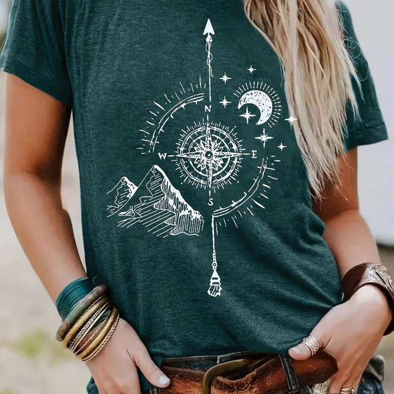 Women s T-shirt Planet Pattern Printing Trendy Large Size Clothing Round Neck Short Sleeve Loose Top Women s Party T-shirt S
Women s T-shirt Planet Pattern Printing Trendy Large Size Clothing Round Neck Short Sleeve Loose Top Women s Party T-shirt S