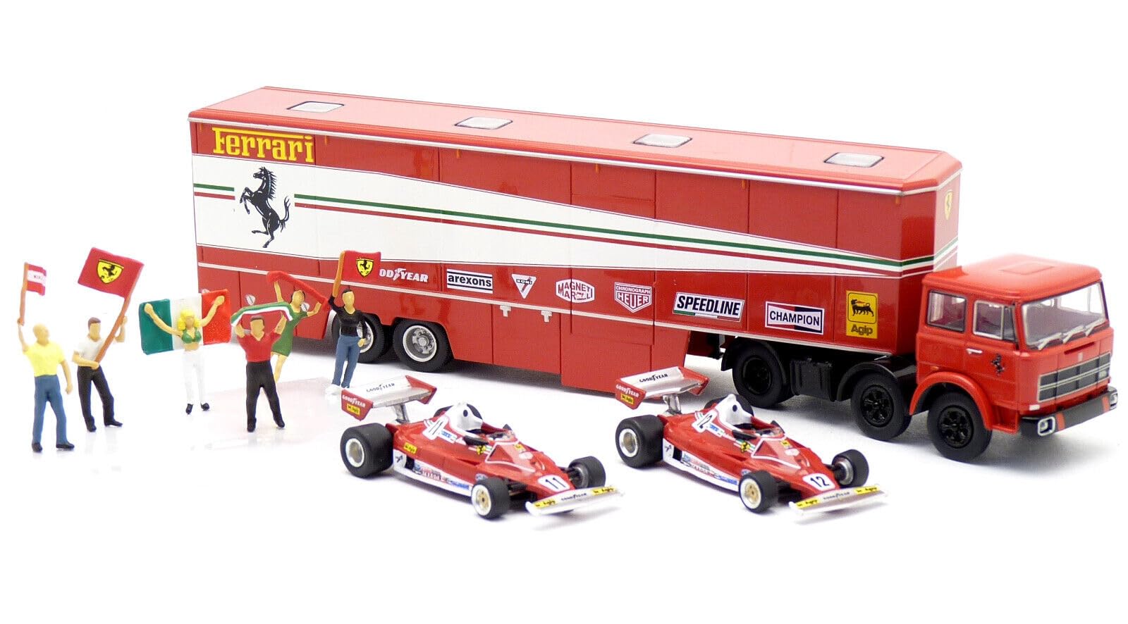 Brekina Fiat 691 Transporter 2 Ferrari F1 312 T2s 6 Figures Ferrari HO Scale 1/87 + + Set, Figures,
Brekina Fiat 691 Transporter 2 Ferrari F1 312 T2s 6 Figures Ferrari HO Scale 1/87 + + Set, Figures,