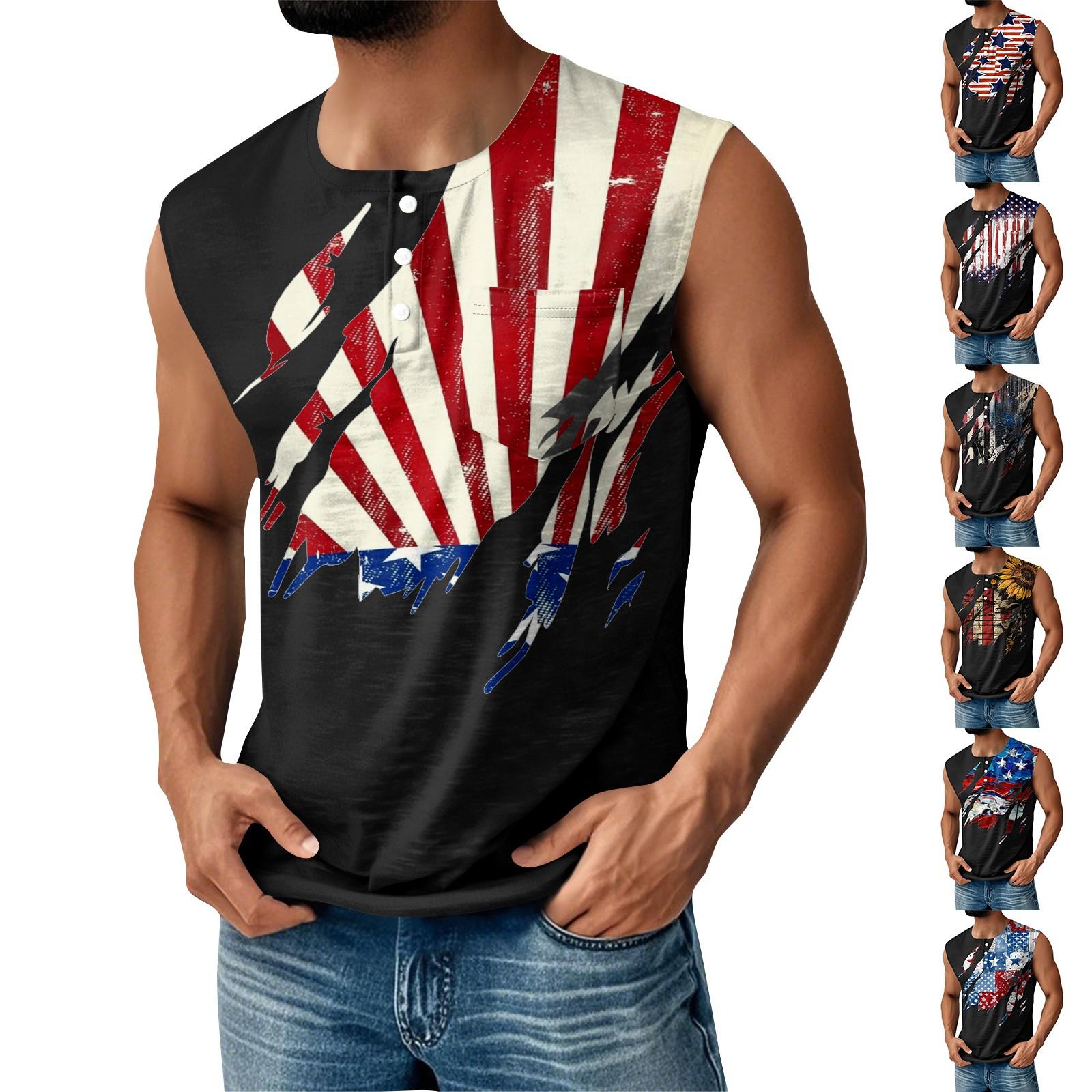 Men s Summer Independence Day Printed Sports Button Pocket Sleeveless Tank Top XL небо синє кольору
Men s Summer Independence Day Printed Sports Button Pocket Sleeveless Tank Top XL небо синє кольору