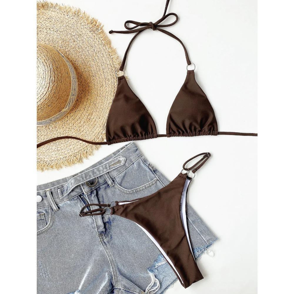 Women solid halter Bikinis Sets two pieces swimsuit Wine red and Brown Swimwear 2025 micro bikini Biquini conjunto de bikini L коричневый
Women solid halter Bikinis Sets two pieces swimsuit Wine red and Brown Swimwear 2025 micro bikini Biquini conjunto de bikini L коричневый