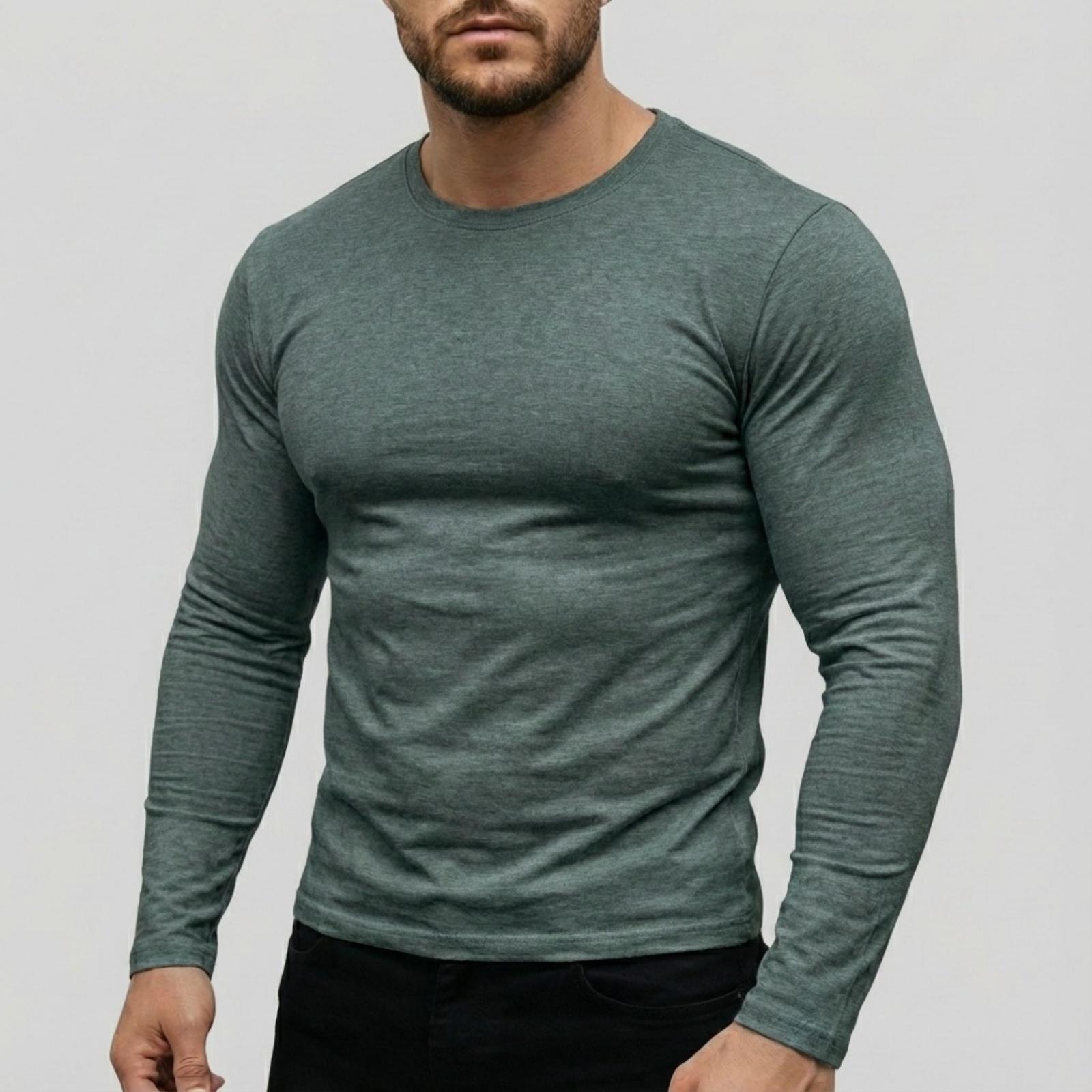 Men s Casual -color Base Layer Shirt, Men s Round-neck Long-sleeved Sport Top M
Men s Casual -color Base Layer Shirt, Men s Round-neck Long-sleeved Sport Top M