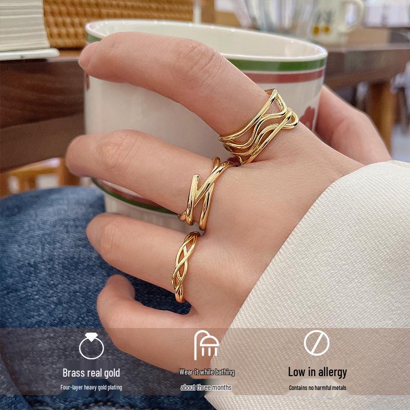 Women s 14K Gold Korean Style Open Ring - High-End Design with French Influence Adjustable Opening
Women s 14K Gold Korean Style Open Ring - High-End Design with French Influence Adjustable Opening