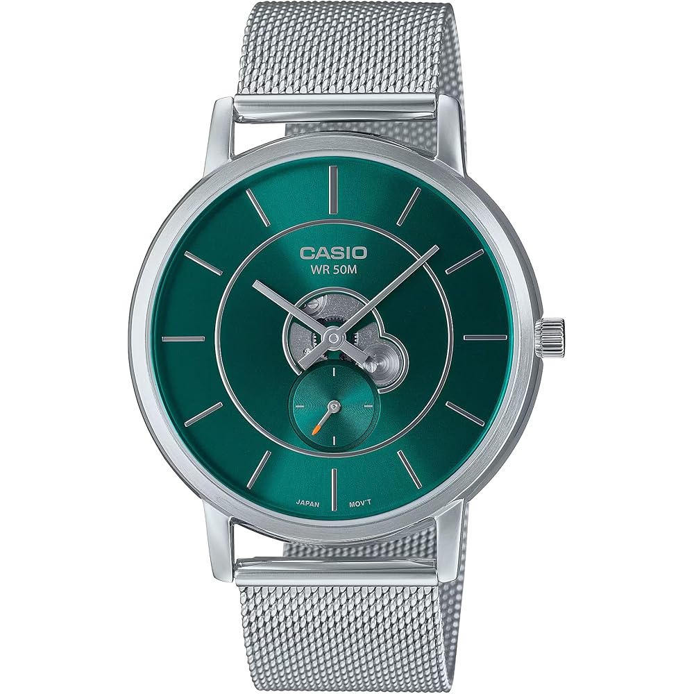Casio MTP-B130M Analog Men s Watch Small Second Skeleton Simple Business Watch Green Stainless Steel Band
Casio MTP-B130M Analog Men s Watch Small Second Skeleton Simple Business Watch Green Stainless Steel Band