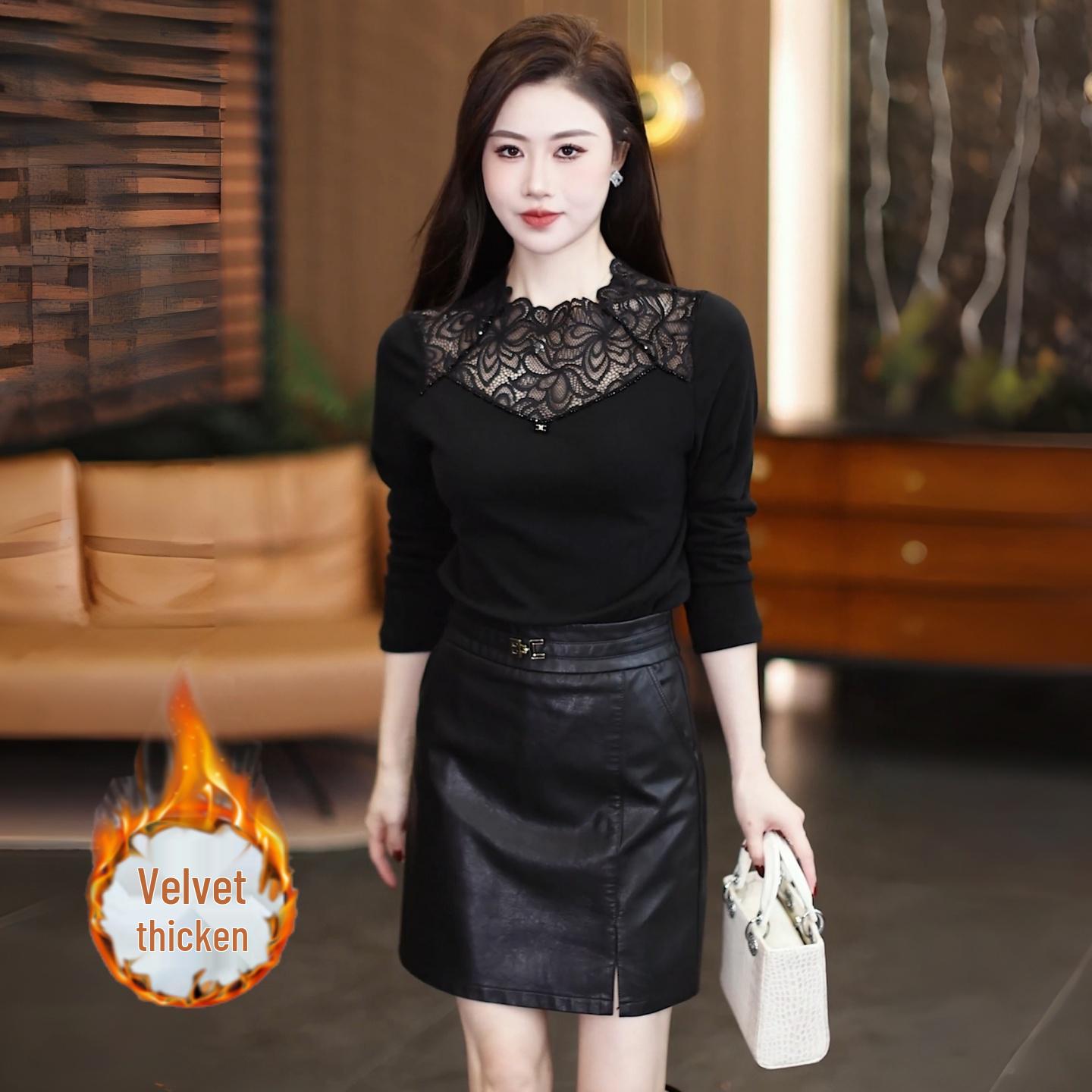 Women s Elegant Winter Velvet Lace Long-Sleeve T-Shirt - Slimming and Warm Inner Wear XL 110-120 lbs
Women s Elegant Winter Velvet Lace Long-Sleeve T-Shirt - Slimming and Warm Inner Wear XL 110-120 lbs