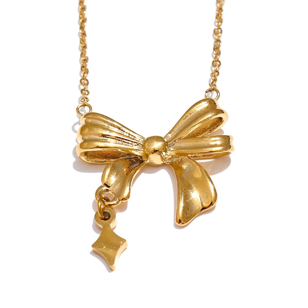 Yhpup Waterproof Stainless Steel Metal Bow knot Bowtie Pendant Necklace Individualistic Stain Less Charm Fashion Jewelry Gift
Yhpup Waterproof Stainless Steel Metal Bow knot Bowtie Pendant Necklace Individualistic Stain Less Charm Fashion Jewelry Gift