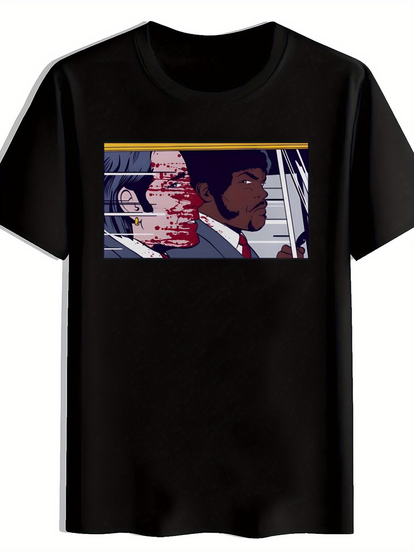 Black Pulp Fiction Graphic T-shirt - Casual Crew Neck Polyester Tee with Vibrant Movie Print XXL
Black Pulp Fiction Graphic T-shirt - Casual Crew Neck Polyester Tee with Vibrant Movie Print XXL