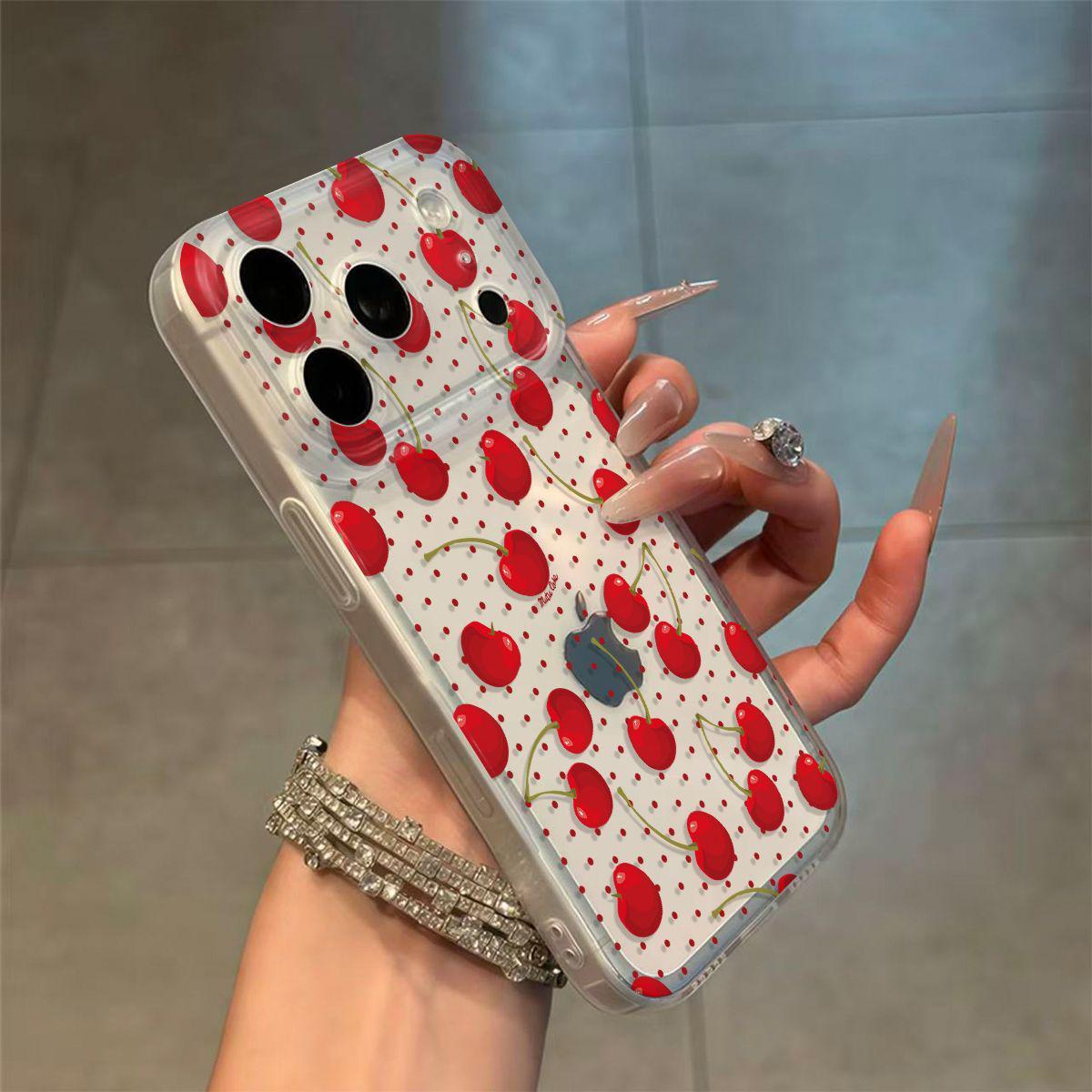 Cherry Polka Dot Button Phone Case, Compatible with Apple 17/16/15/14 - Lightweight, Transparent, Trendy & Creative. Apple 13
Cherry Polka Dot Button Phone Case, Compatible with Apple 17/16/15/14 - Lightweight, Transparent, Trendy & Creative. Apple 13