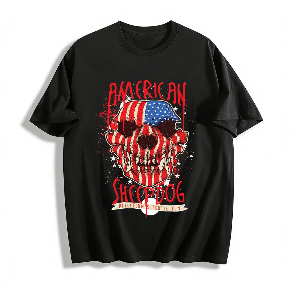 American Sheepdog Flag Skull Detection Protection Tee Pure cotton T-shirt XXS
American Sheepdog Flag Skull Detection Protection Tee Pure cotton T-shirt XXS